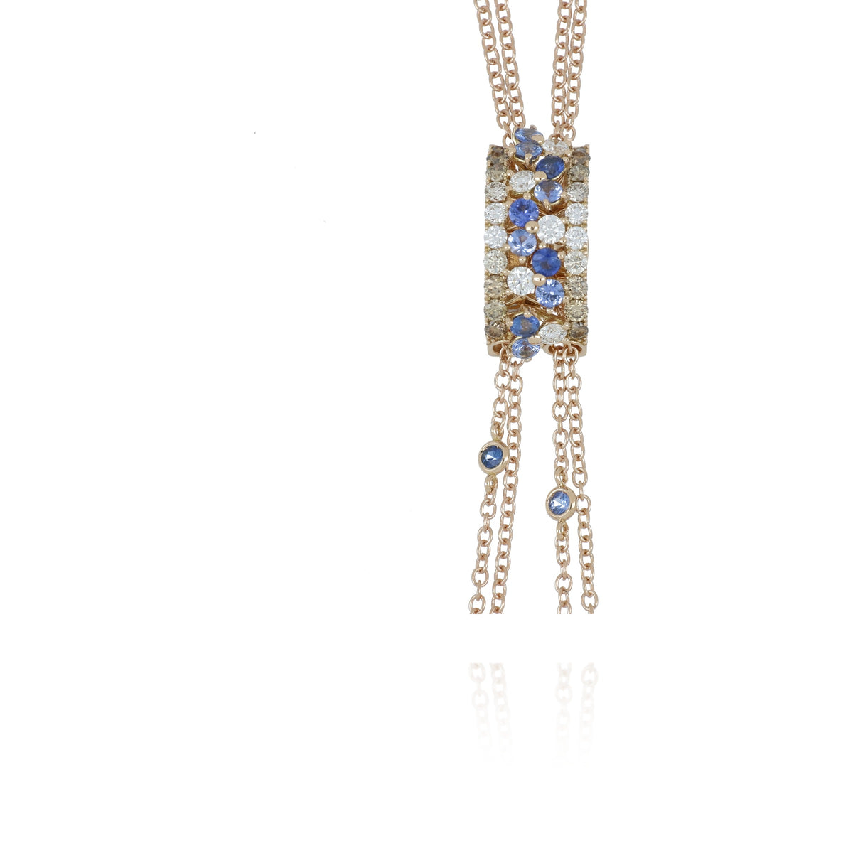 Trilly Blue Sapphires Brown Diamonds Pendant