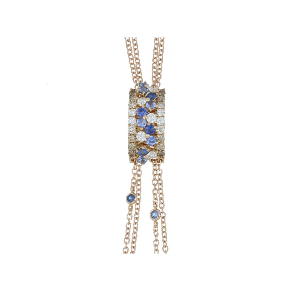 Trilly Blue Sapphires Brown Diamonds Pendant