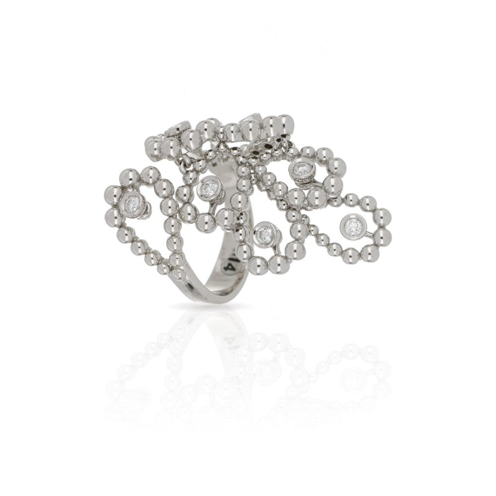 Chiacchierino Big White Gold Ring