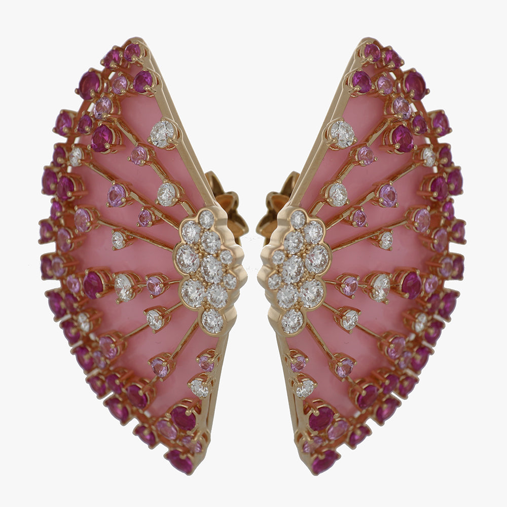 LUCCIOLA PINK SAPPHIRES BIG EARRINGS