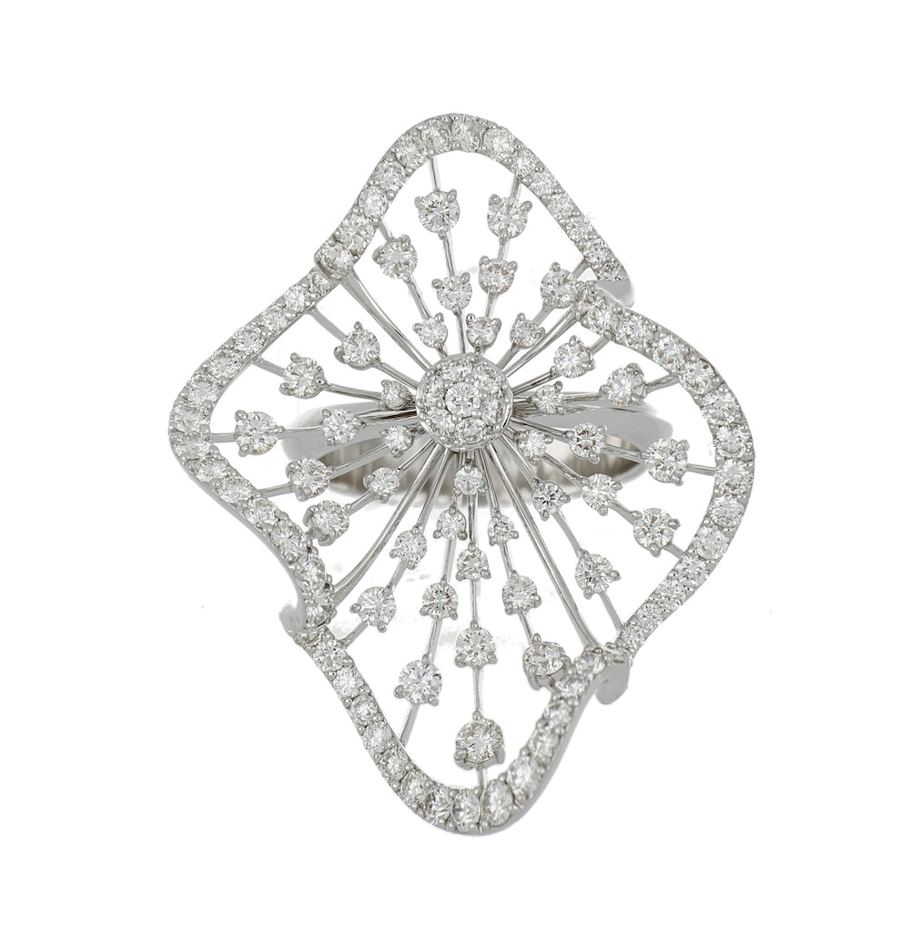 WHITE WONDERS PLISSÉ BIG WHITE GOLD RING