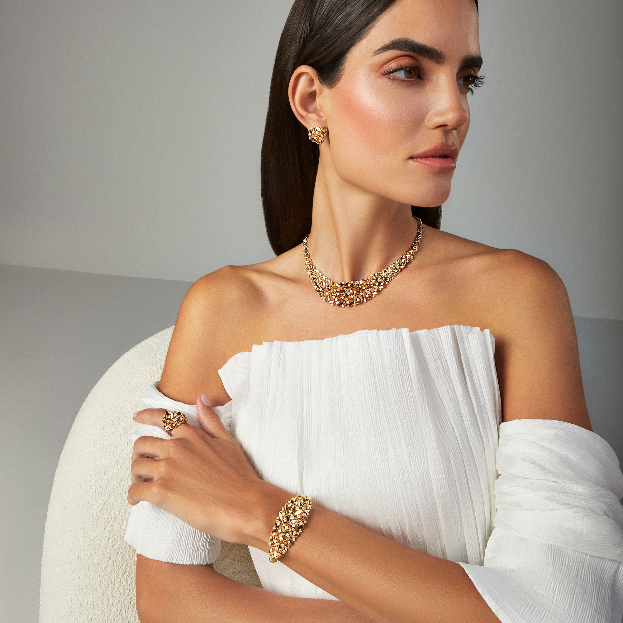 RIFLESSI BIG YELLOW GOLD RING