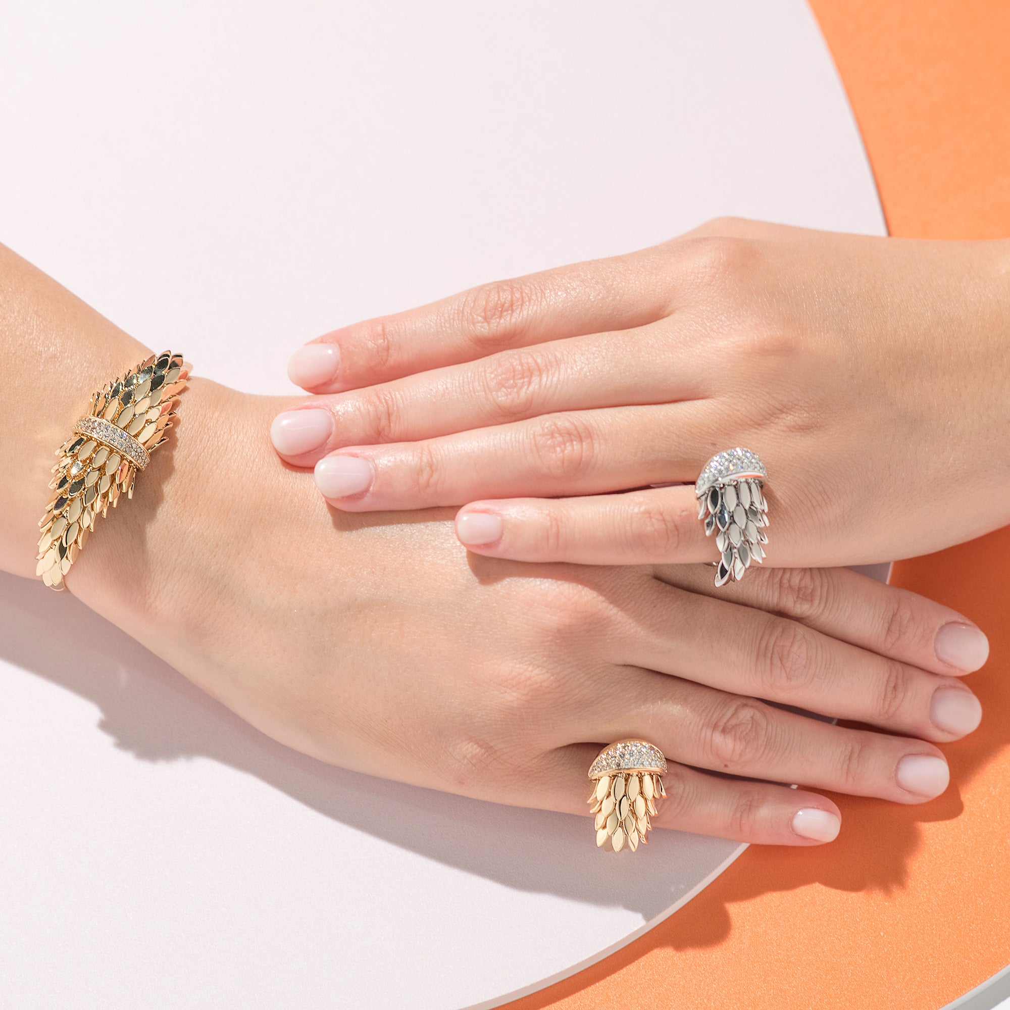 SPETTINATO YELLOW GOLD PINKY RING