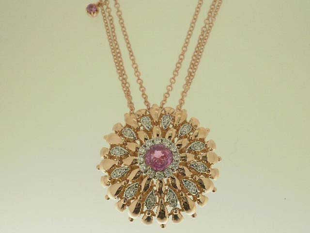 TWIST TWIST BIG PINK SAPPHIRES PENDANT