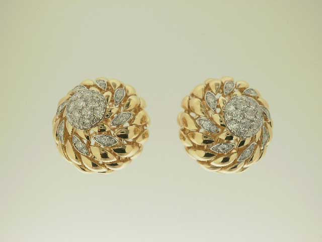 TWIST TWIST BUTTON YELLOW GOLD EARRINGS