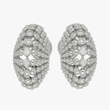 BUBBLES BIG WHITE GOLD EARRINGS