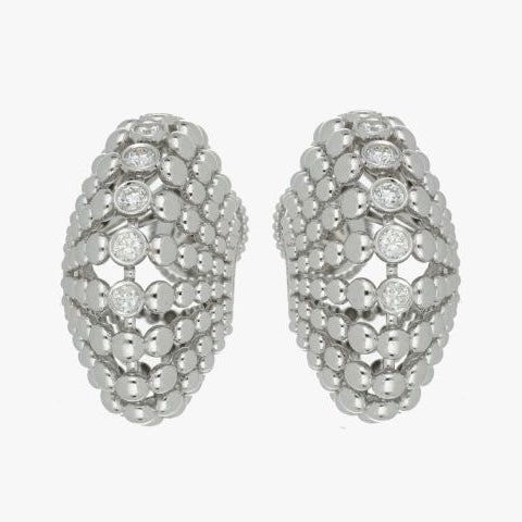 BUBBLES BIG WHITE GOLD EARRINGS