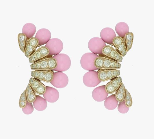 ALLEGRA PINK ENAMEL EARRINGS