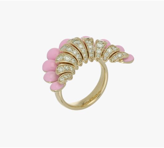 ALLEGRA BIG PINK ENAMEL RING