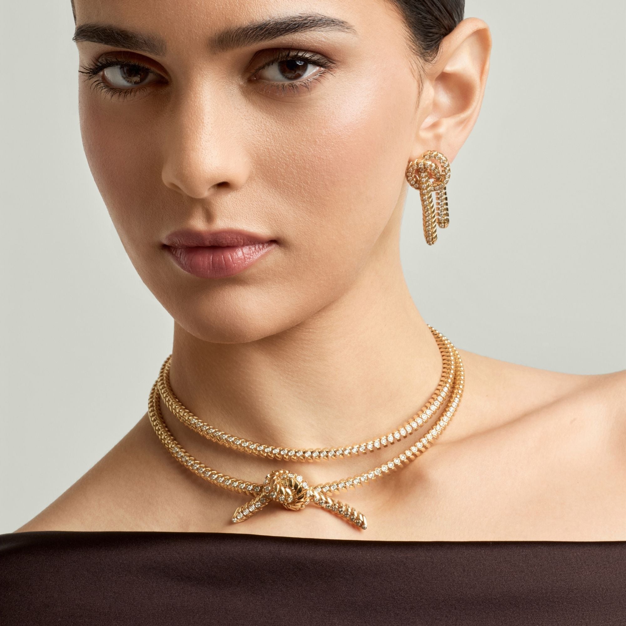 SNODO DOUBLE YELLOW GOLD NECKLACE