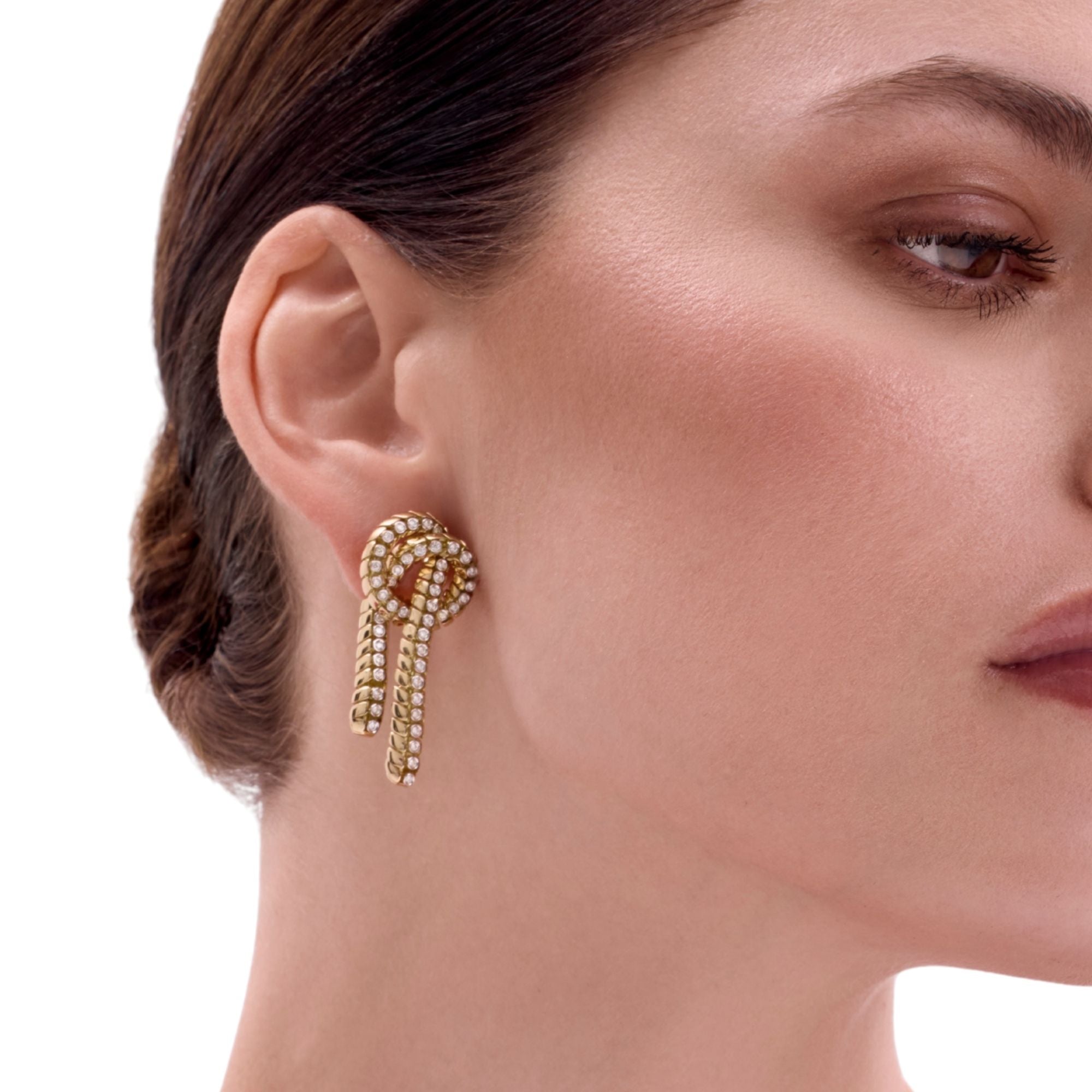 SNODO LONG YELLOW GOLD EARRINGS