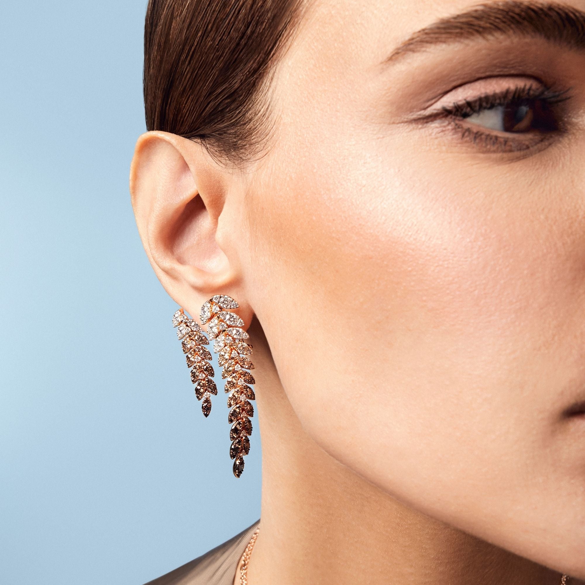 FELCE DOUBLE BROWN DIAMONDS EARRINGS