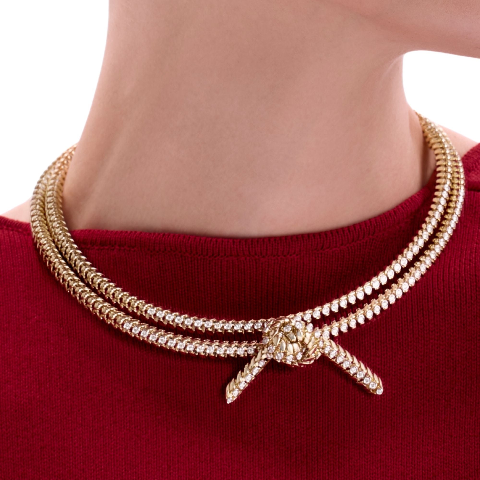 SNODO DOUBLE YELLOW GOLD NECKLACE