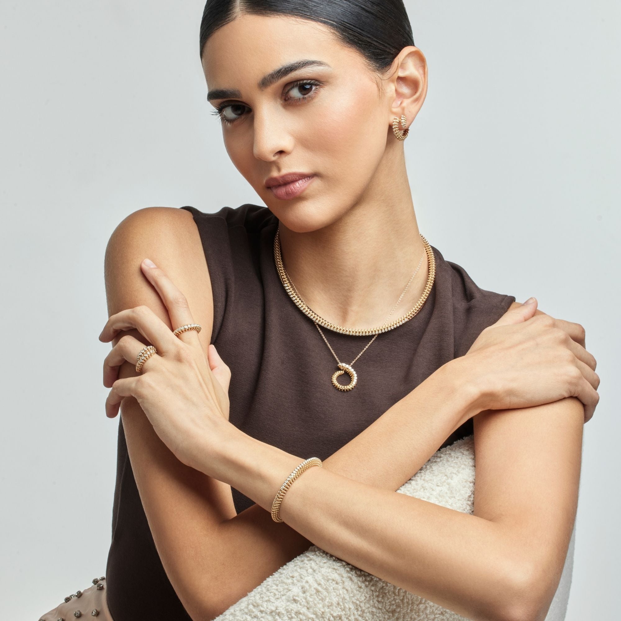 BUBBLES MINI-ME YELLOW GOLD EARRINGS