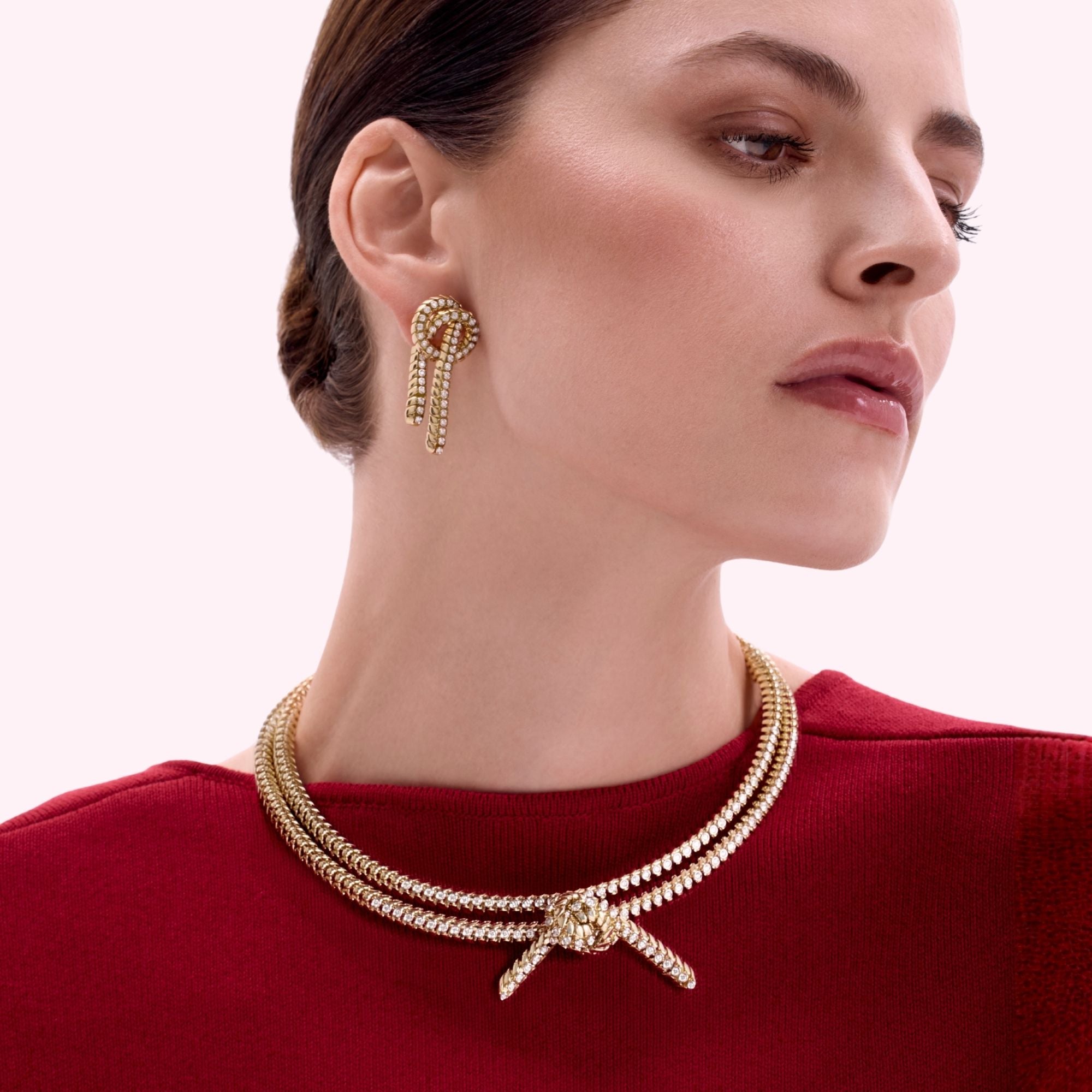 SNODO LONG YELLOW GOLD EARRINGS