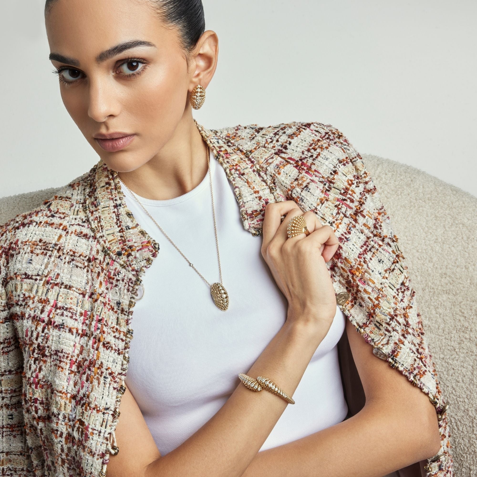 BUBBLES YELLOW GOLD PENDANT