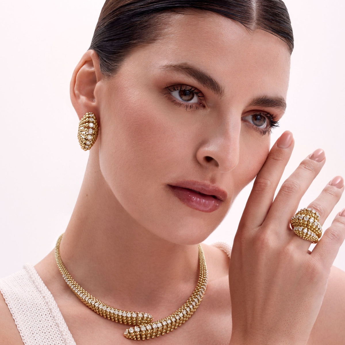 BUBBLES BIG YELLOW GOLD EARRINGS