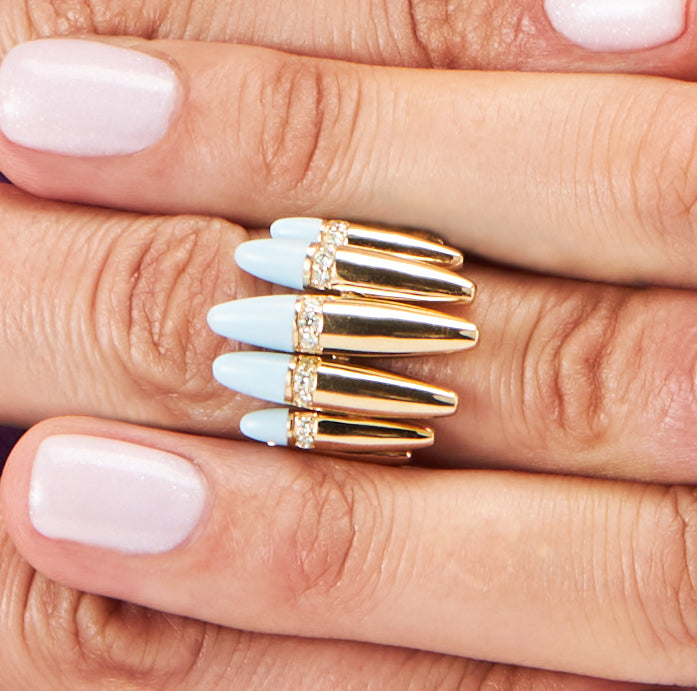 EMOZIONE LIGHT BLUE SMALL RING