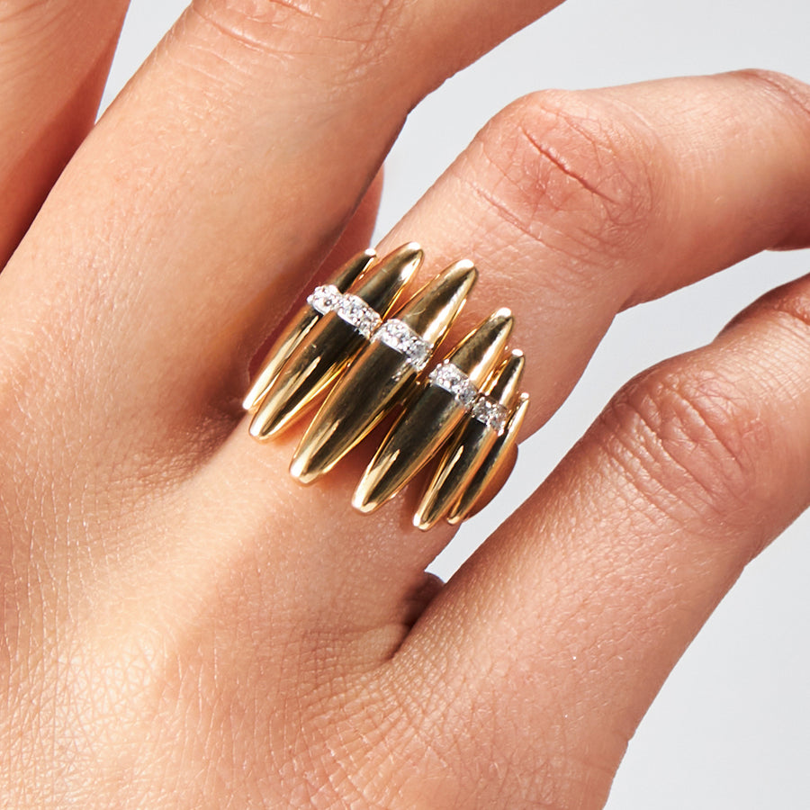 EMOZIONE YELLOW GOLD BIG RING
