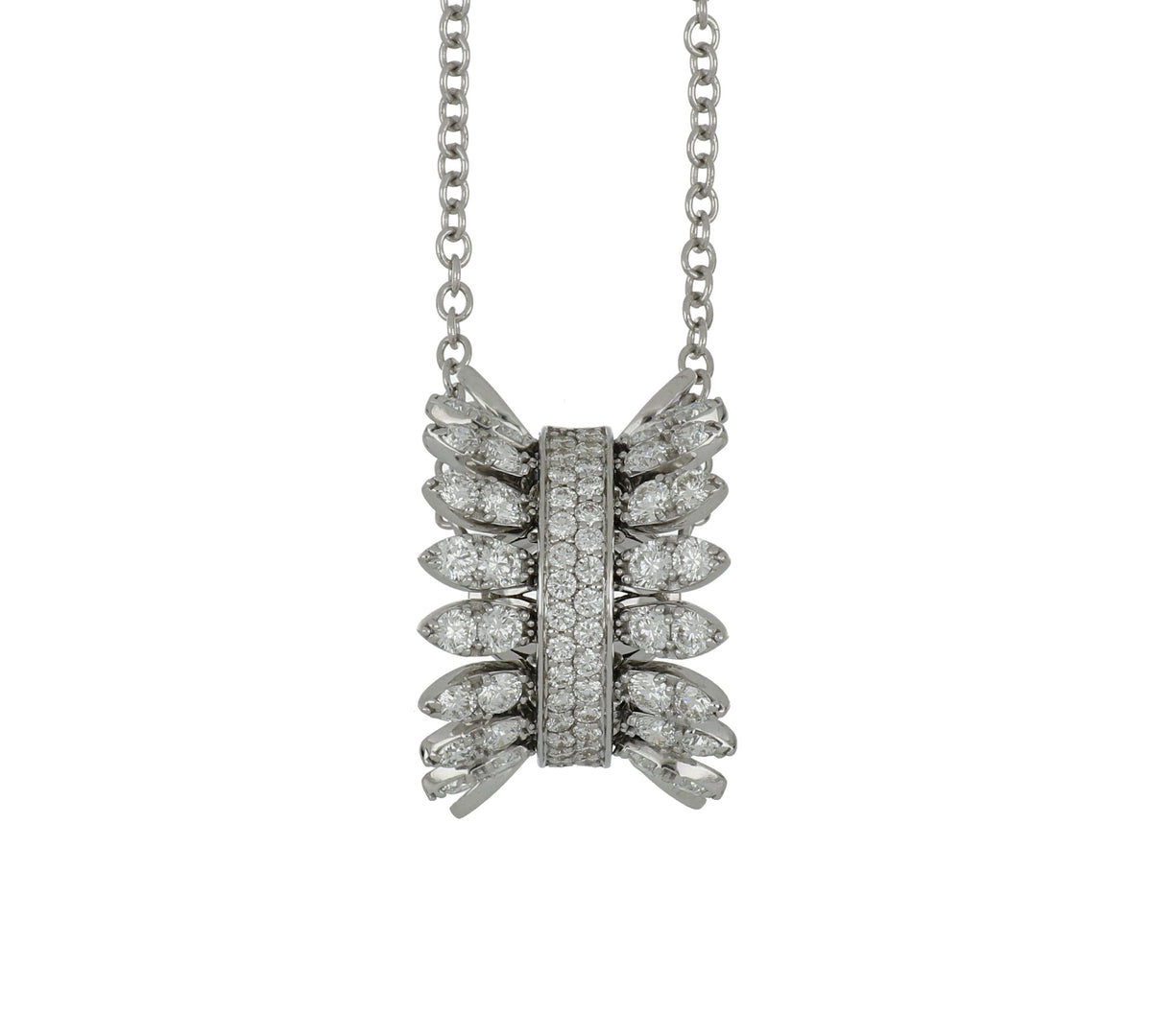 SPETTINATO WHITE GOLD DIAMOND PAVÈ PENDANT