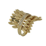 SPETTINATO DOUBLE YELLOW GOLD RING