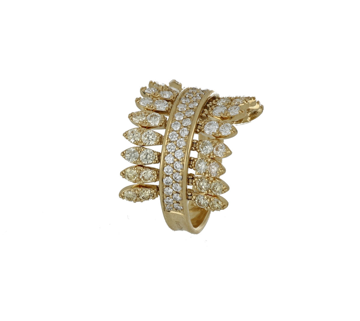 SPETTINATO YELLOW GOLD PAVÉ RING