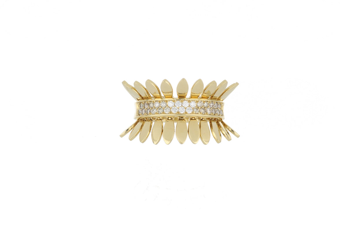 SPETTINATO YELLOW GOLD RING