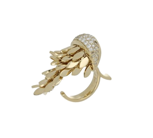 SPETTINATO YELLOW GOLD PINKY RING