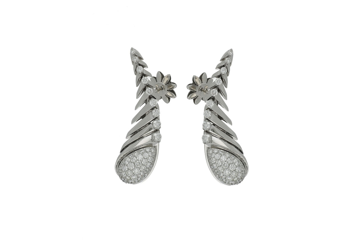 SOFFIO SNAKE WHITE GOLD EARRINGS