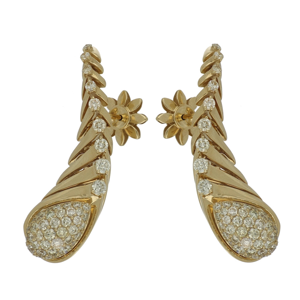 SOFFIO SNAKE YELLOW GOLD EARRINGS