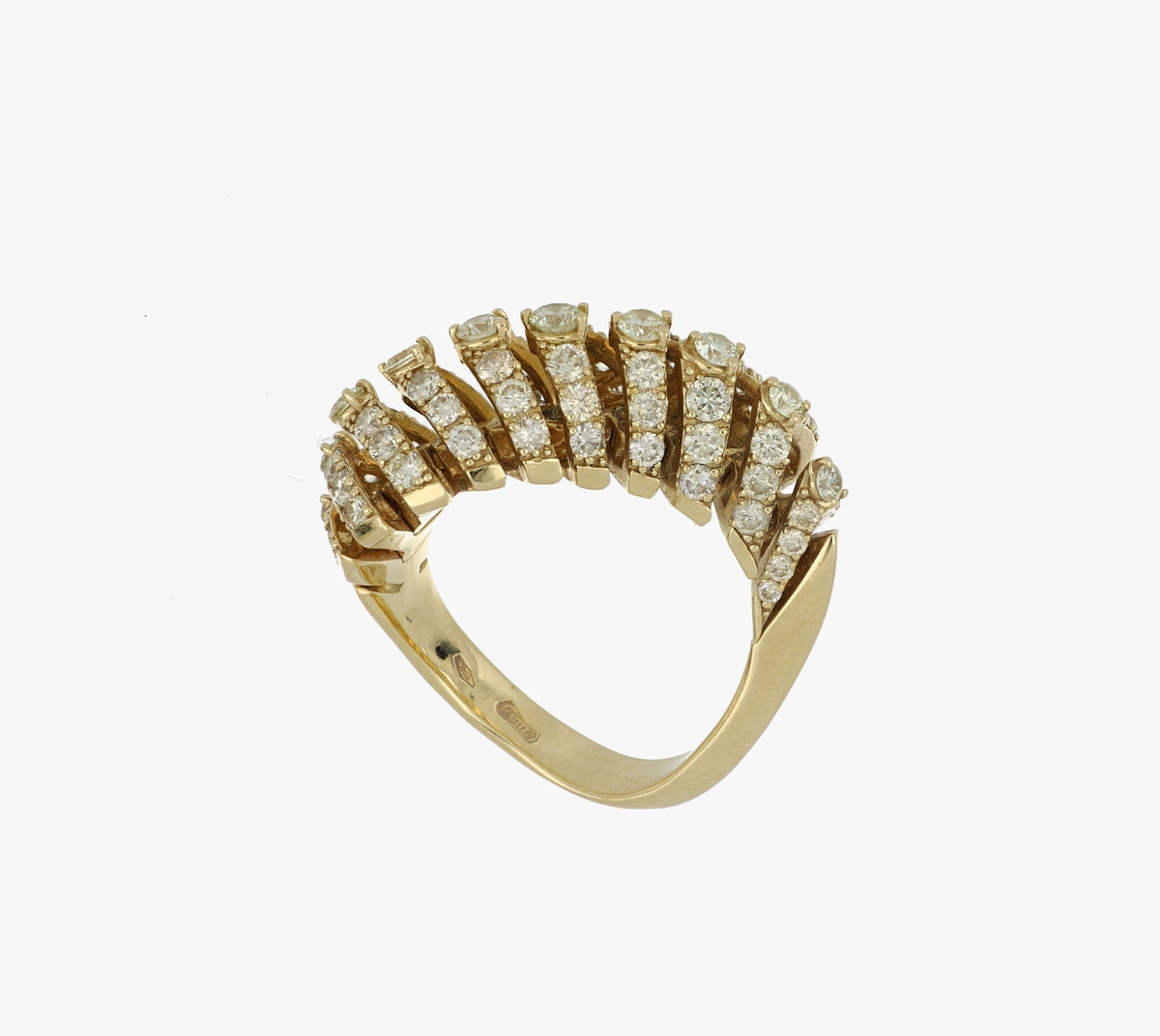 SOFFIO YELLOW GOLD DIAMONDS PAVÈ RING