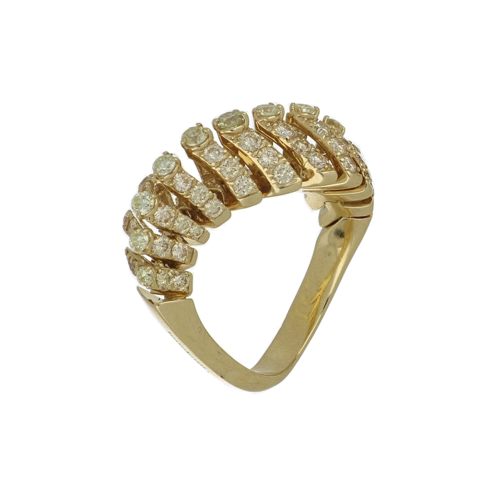 SOFFIO YELLOW GOLD DIAMONDS PAVÈ RING