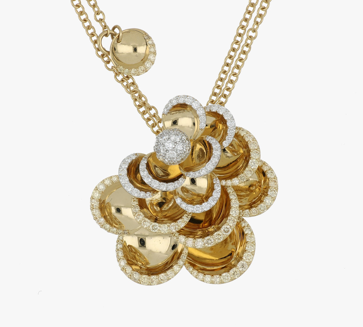 PETALS YELLOW GOLD PENDANT