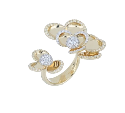 PETALS YELLOW GOLD OPEN RING