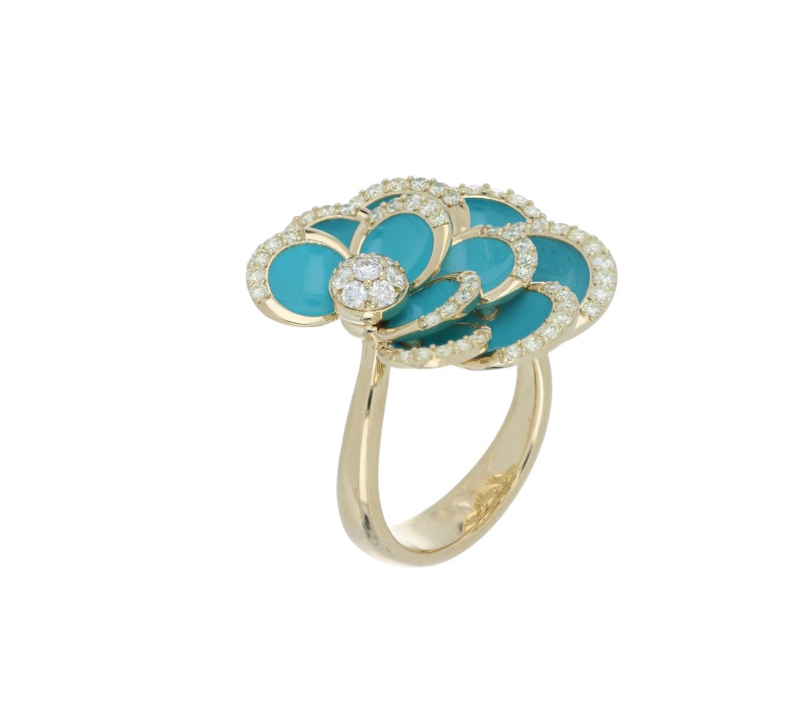 PETALS TURQUOISE ENAMEL RING