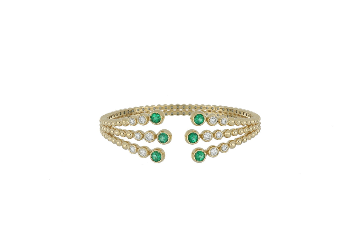 BUBBLES RAGGI YELLOW GOLD AND EMERALD BRACELET