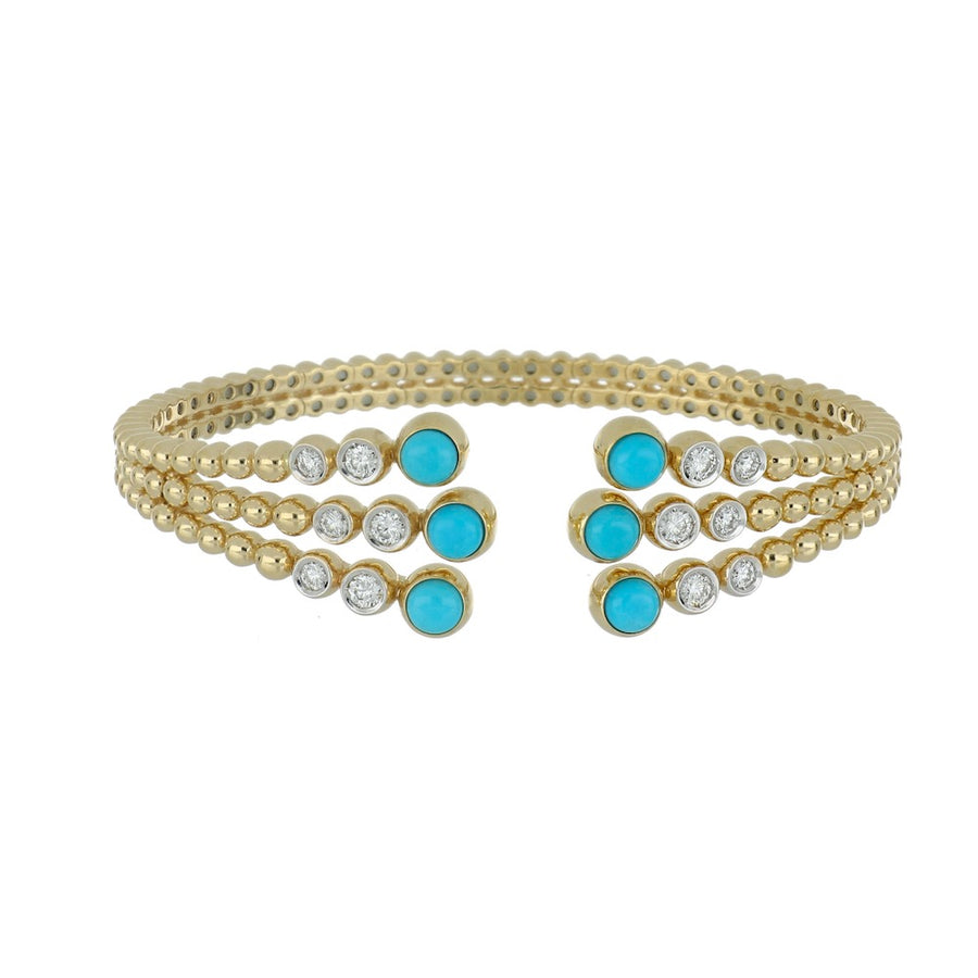 BUBBLES RAGGI YELLOW GOLD AND TURQUOISE BRACELET