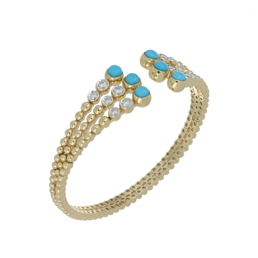 BUBBLES RAGGI YELLOW GOLD AND TURQUOISE BRACELET