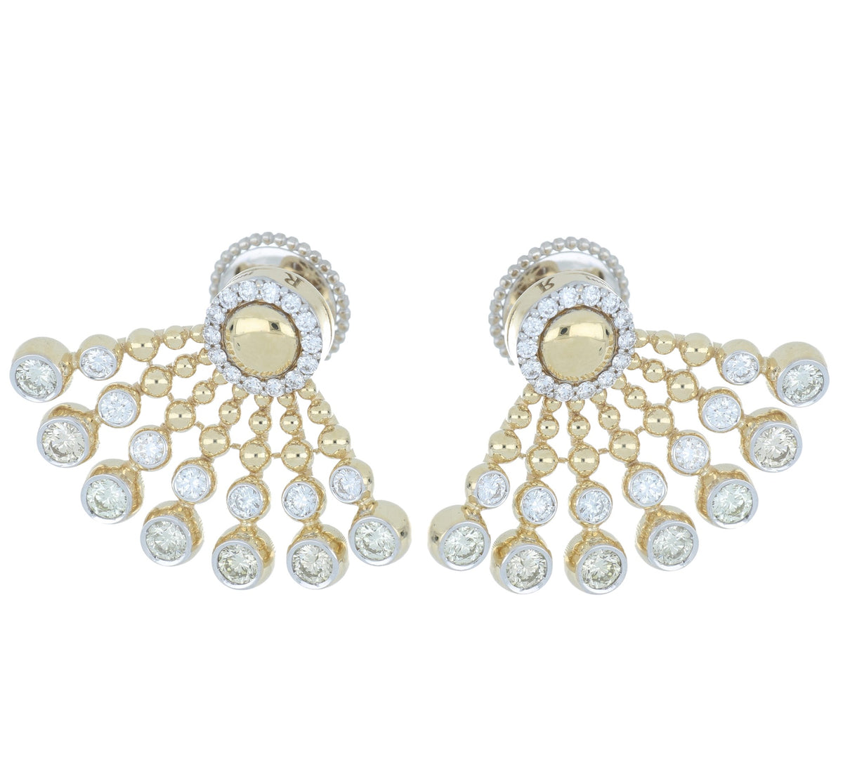 BUBBLES RAGGI WHITE AND CHAMPAGNE DIAMOND EARRINGS