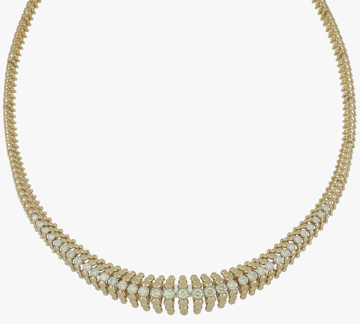 BUBBLES STRAIGHT YELLOW GOLD NECKLACE