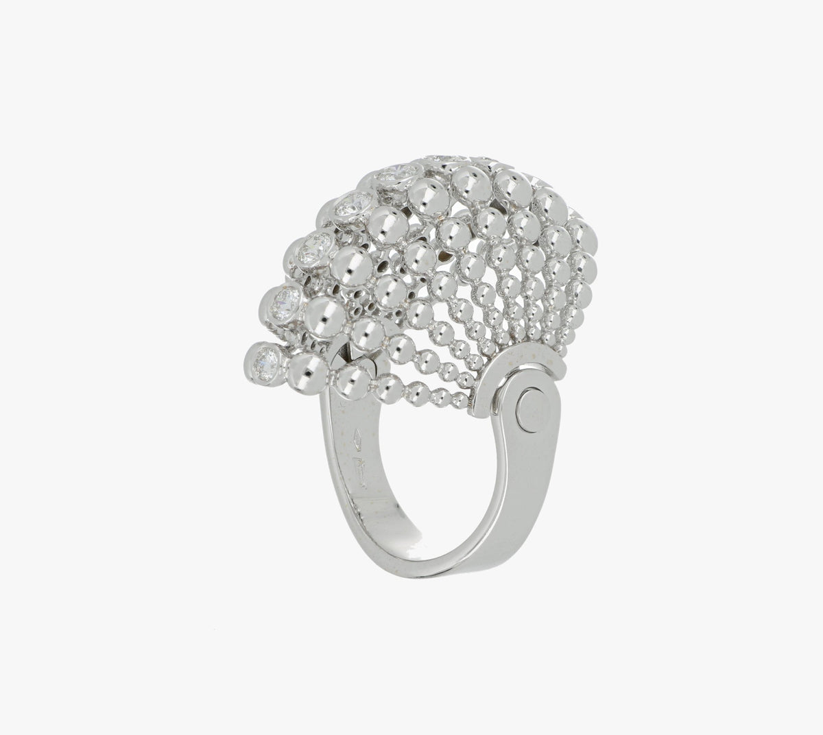 BUBBLES WHITE GOLD WHITE DIAMOND RING