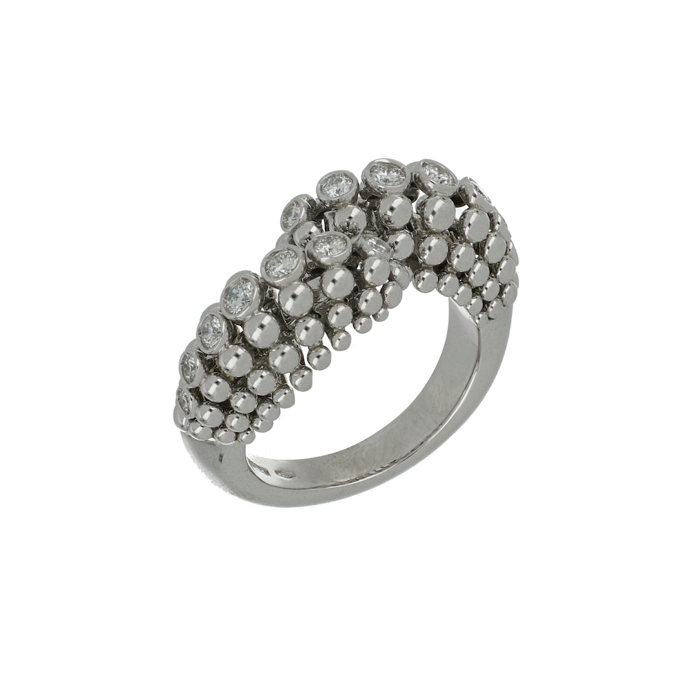 BUBBLES CONTRARIÉ WHITE GOLD RING