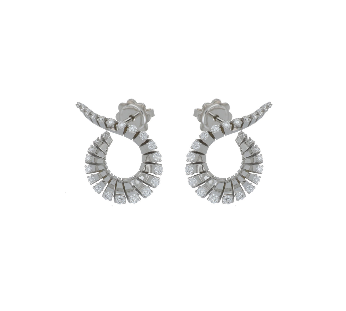 VITO MINI-ME CURLY WHITE GOLD EARRINGS