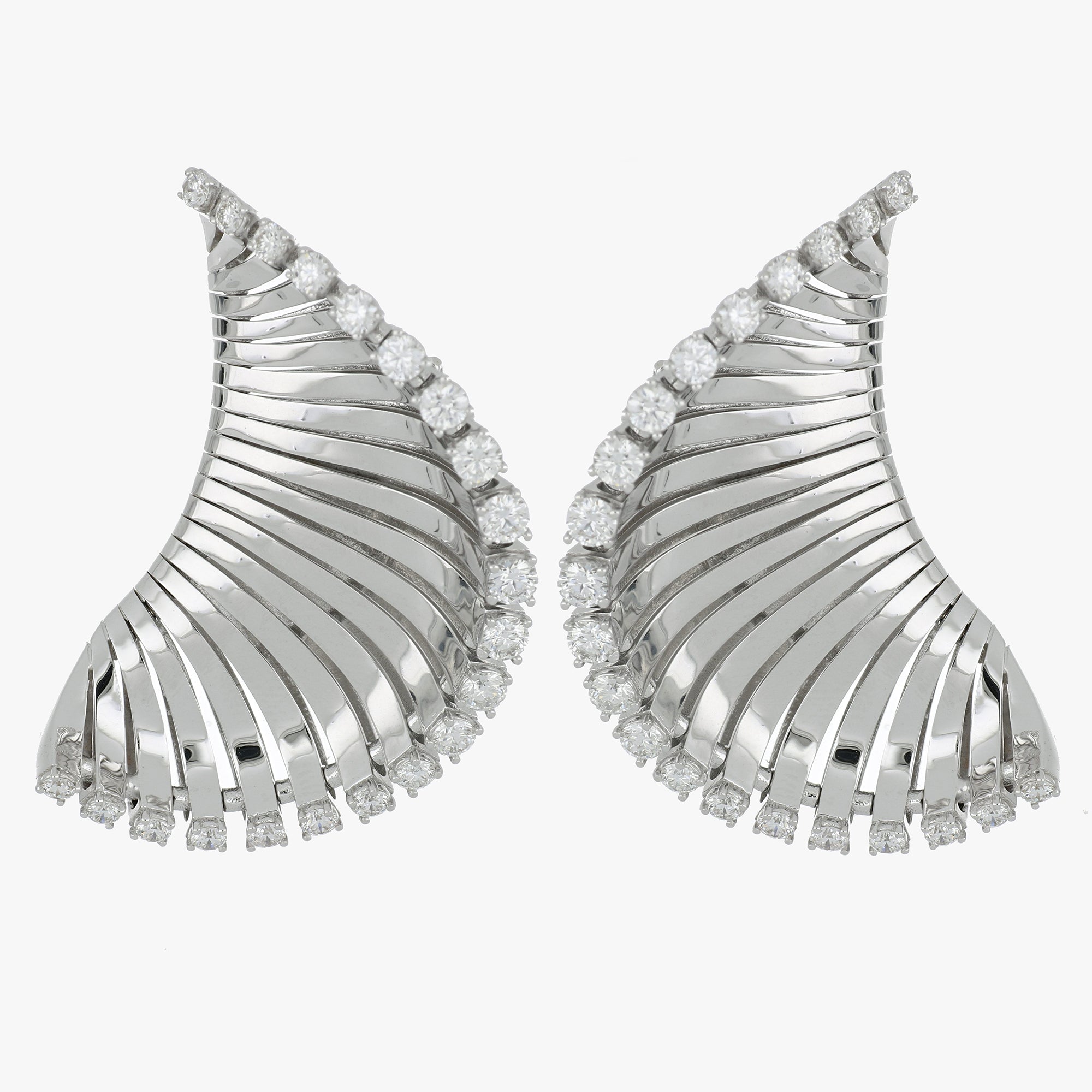 VITO VENTAGLIO WHITE GOLD BIG EARRINGS