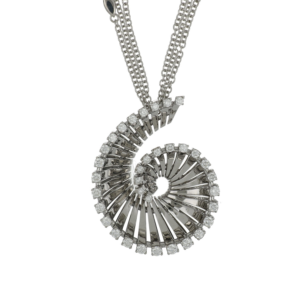 VITO LONG WHITE GOLD PENDANT