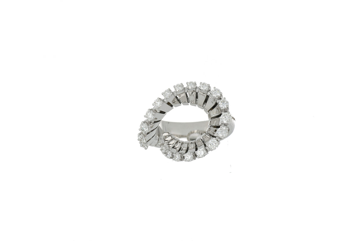 VITO CURLY RING WHITE GOLD