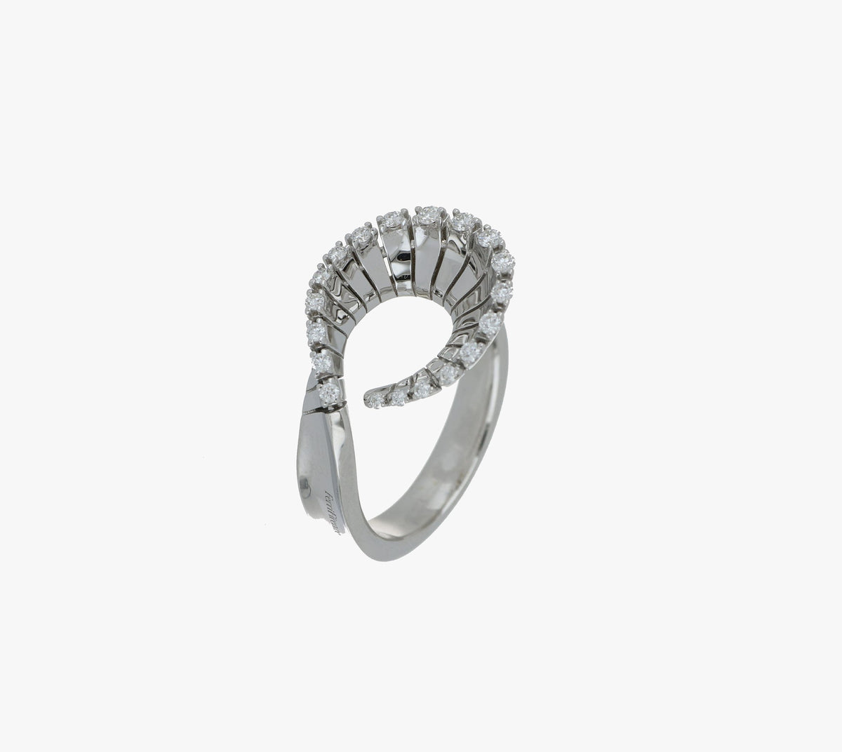 VITO MINI-ME CURLY WHITE GOLD RING