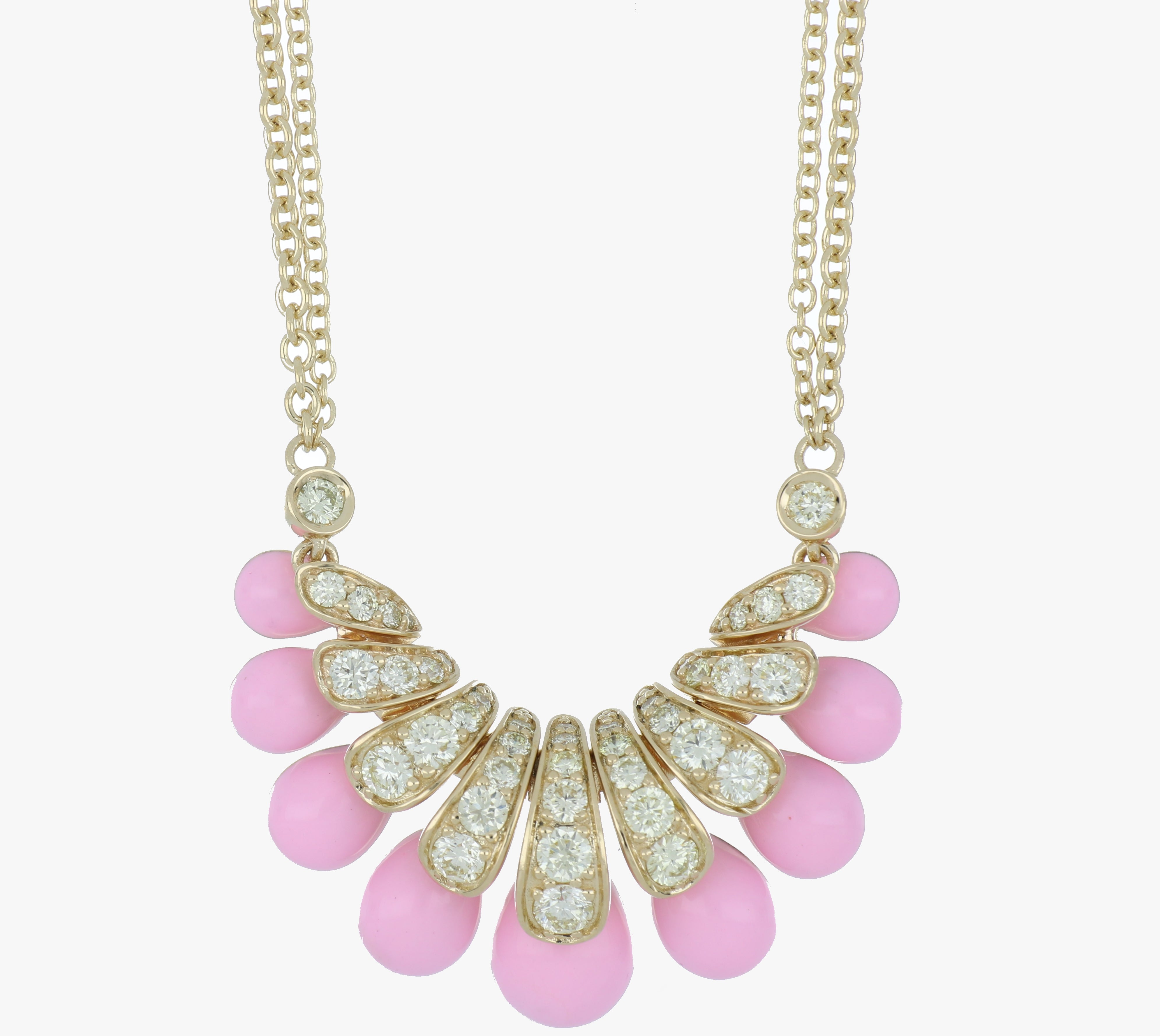 ALLEGRA LONG PINK ENAMEL PENDANT