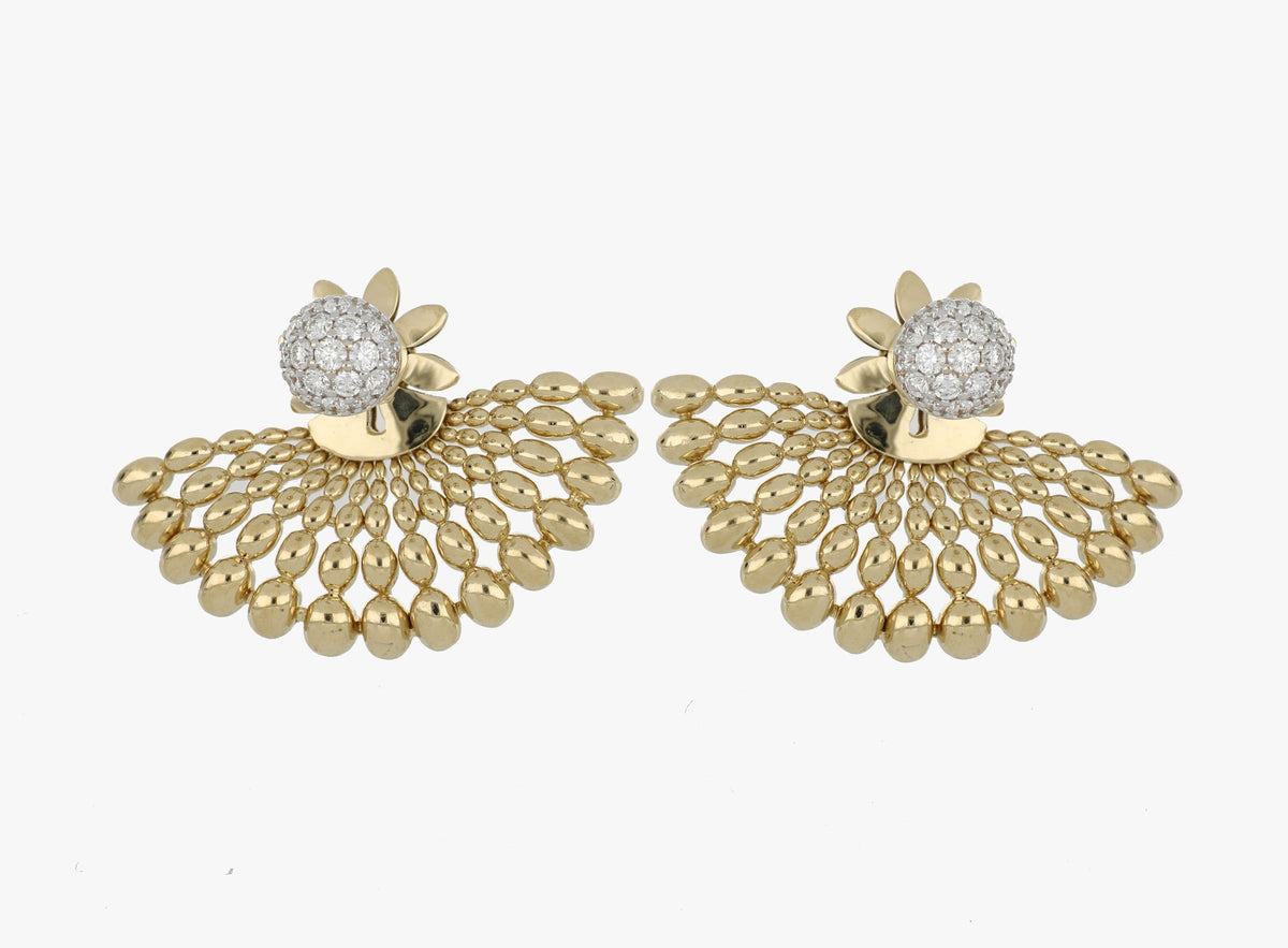 SOLEGIRA YELLOW GOLD BACK&FORTH EARRINGS
