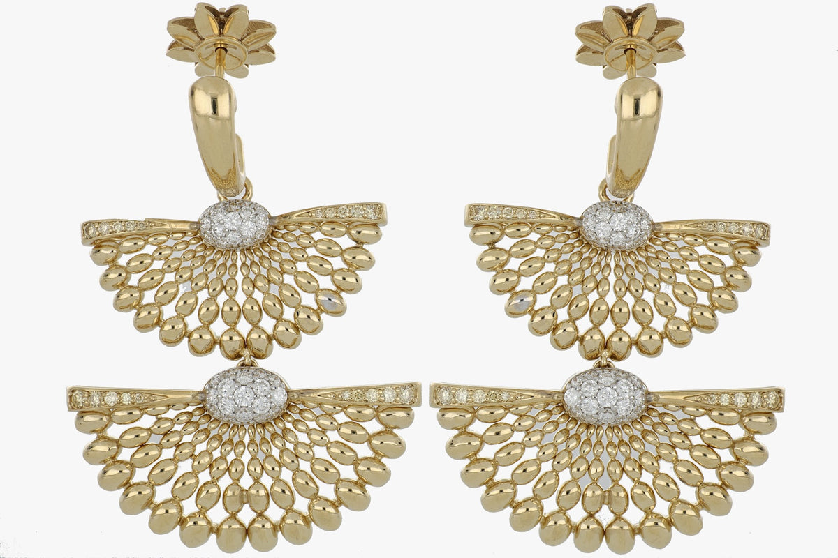 SOLEGIRA YELLOW GOLD DOUBLE EARRINGS